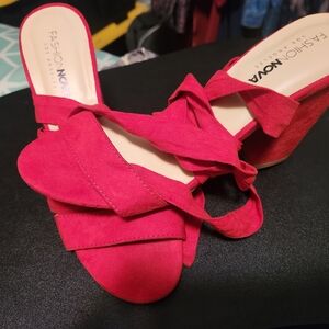 Fashion Nova Red Women's Heeled Sandals